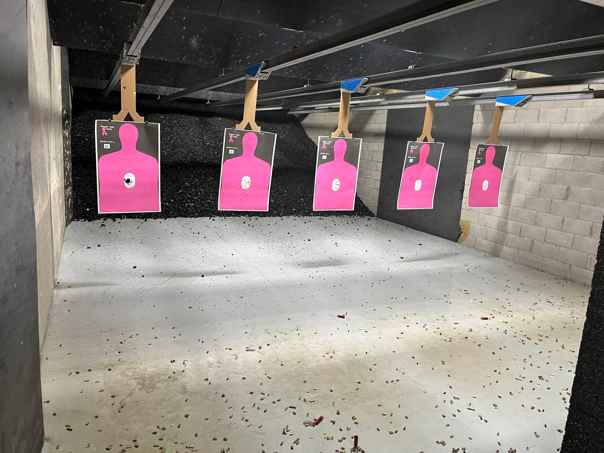 Indoor gun range shooting practice
